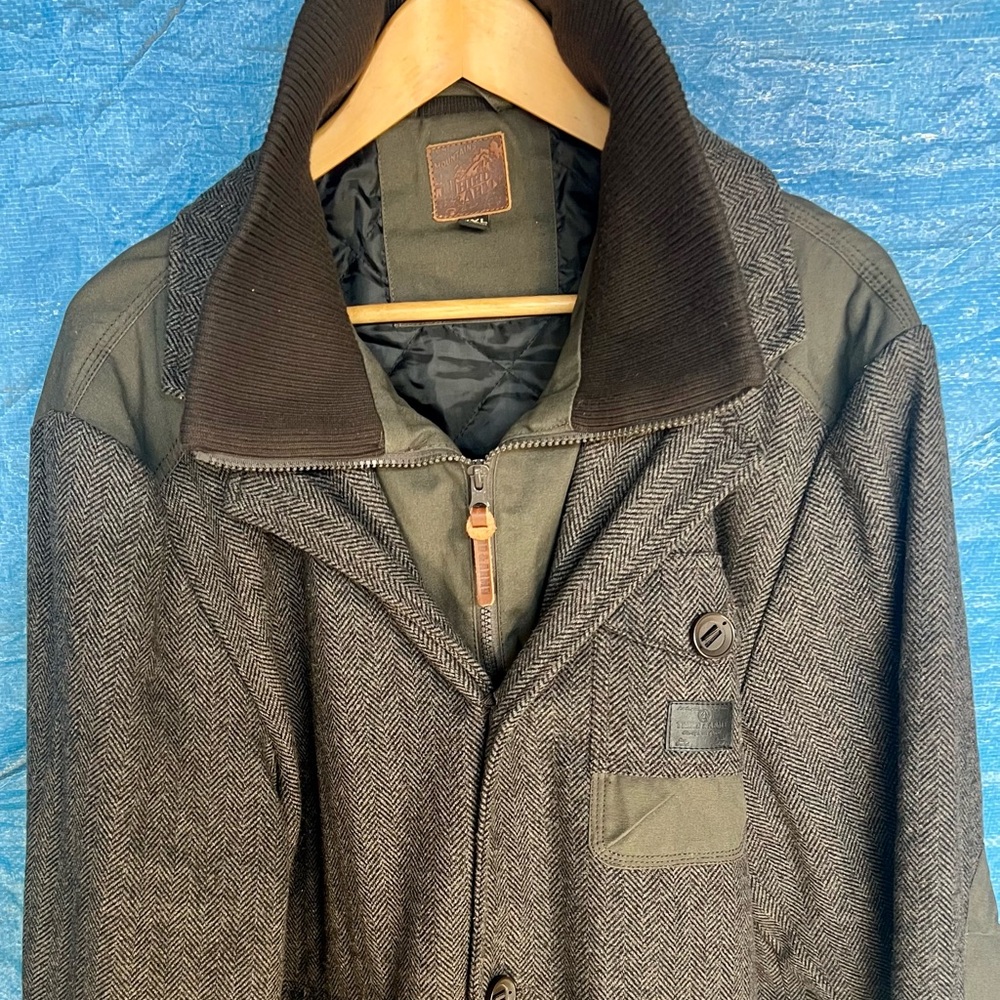 Vintage Men's Third Army herringbone Jacket with Corduroy Collar XXL Rare